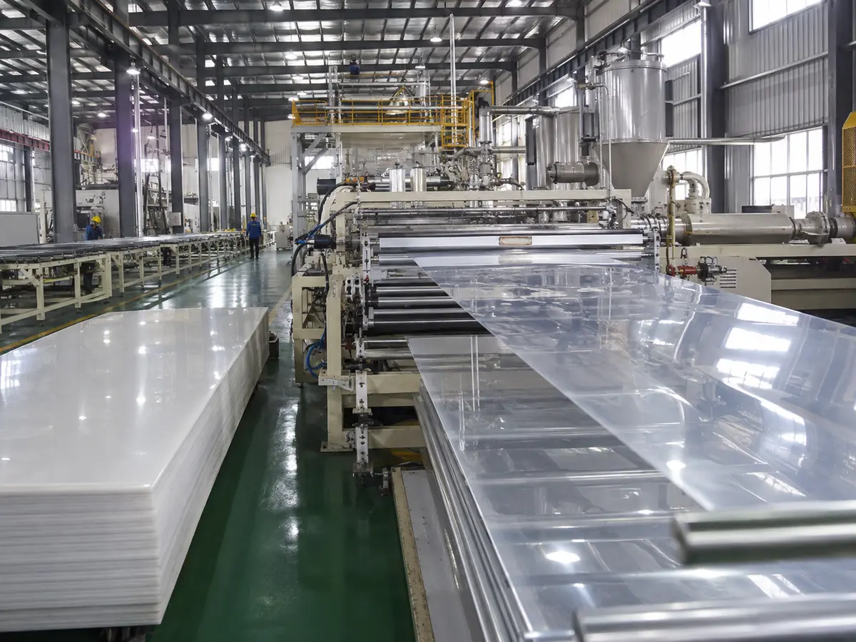 Plastic sheet production line